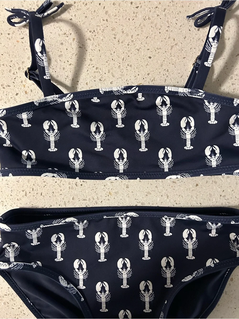 VINEYARD VINES Navy Bikini Set with White Lobster Print Size XS 5-6